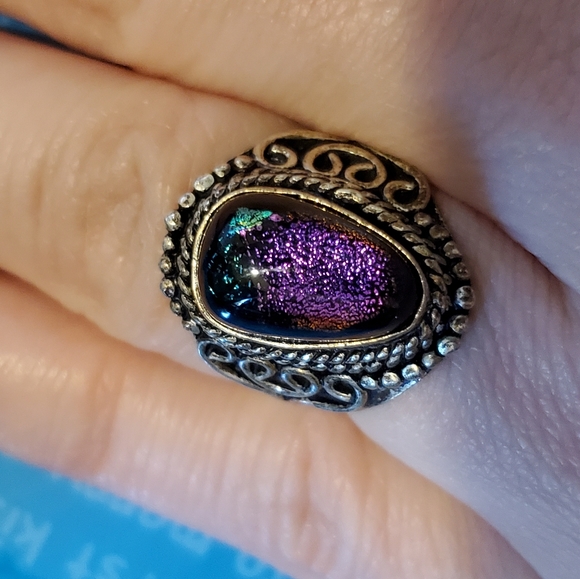 Witchy Multichromatic Silver Ring Size 8/8.5 - Picture 3 of 7